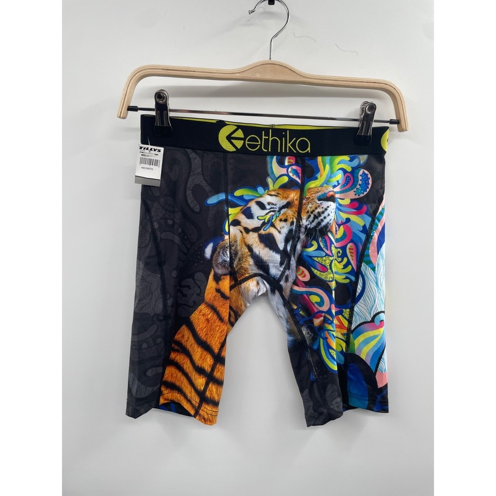 NWT Ethika Painted Tiger Boxer Briefs Men's Small Multicolor Pull-On Stretch